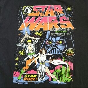 Star‎ Wars Duel Luke Skywalker Battles Darth Vader Graphic Tee Shirt , Large